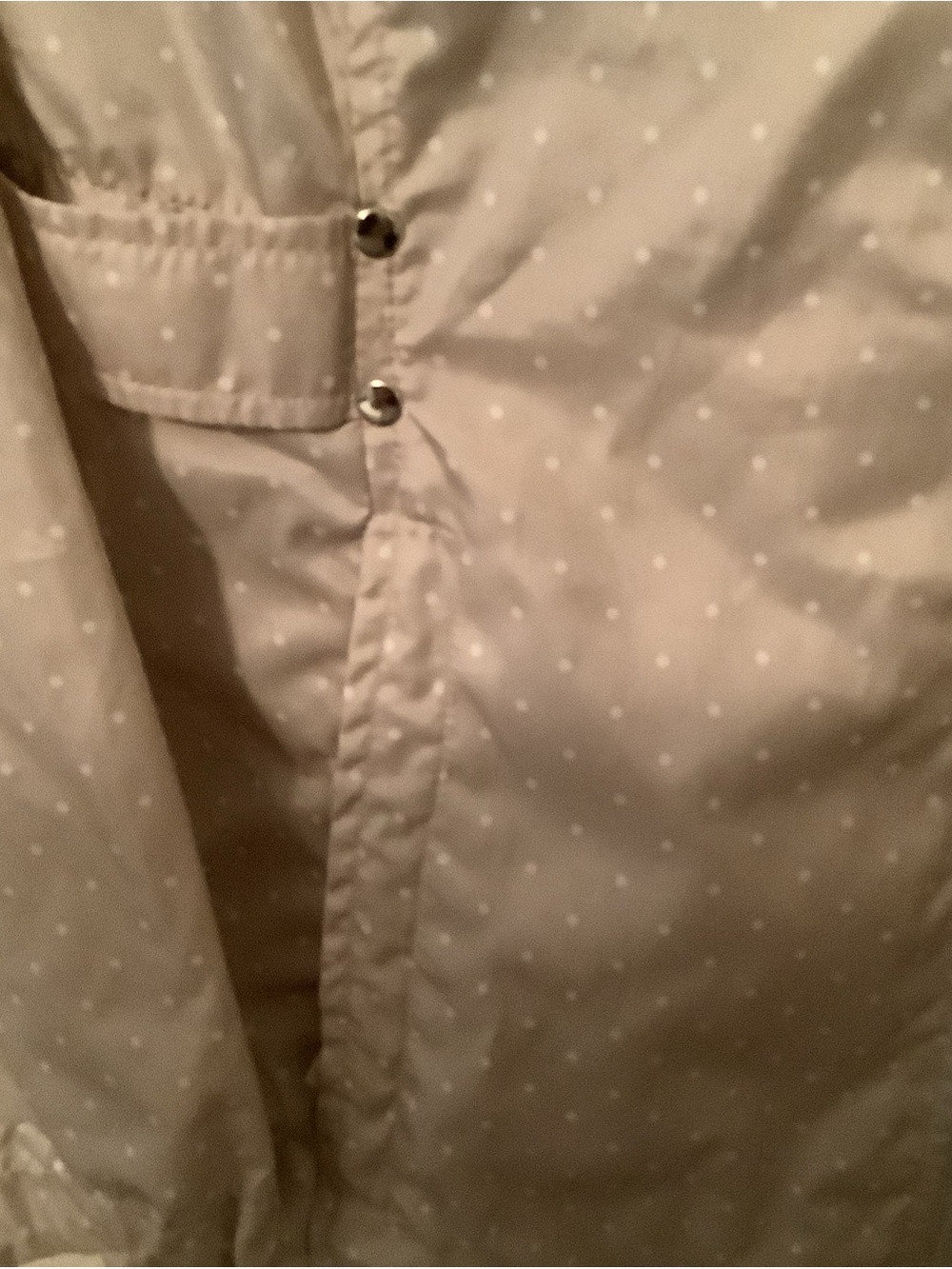 Jones New York Light Beige Polka Dot Hooded Raincoat - Picture 3 of 8